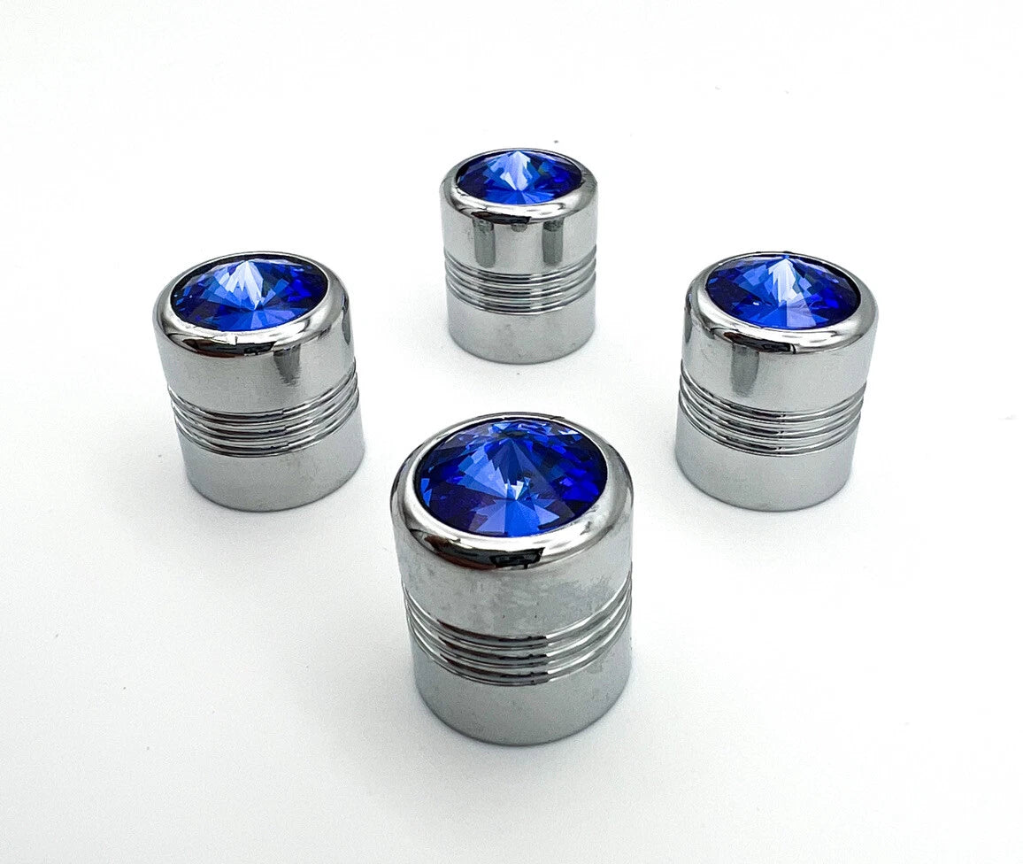 Valve Stem Caps Replacement Chrome Set for Hot Rod Car Truck ATV (—)