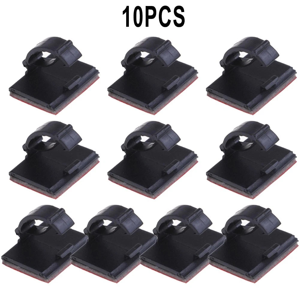 10X Self-Adhesive Wire Tie Cable Clamp Clip Holder for Car Dash Cam