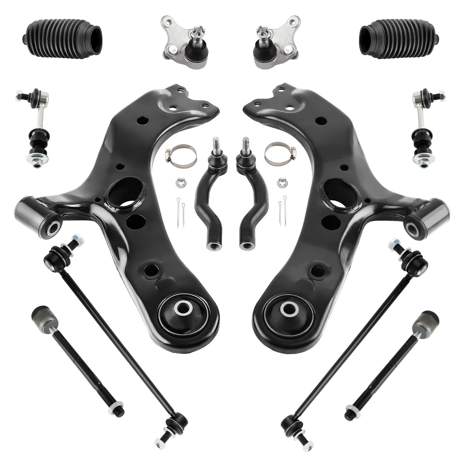 14Pcs Front Lower Control Arm & Sway Bar End Link for Toyota RAV4 (2006–2018)
