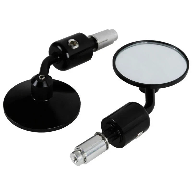 End Rearview Mirrors 3" Round 7/8" Handlebars for Harley