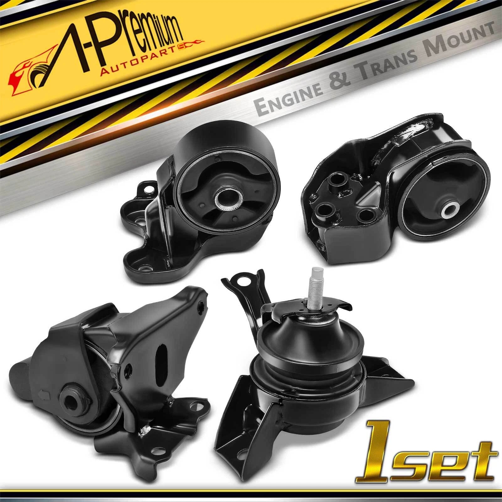 Set of 4 Engine Motor & Transmission Mounts for Kia Spectra (2004–2009)