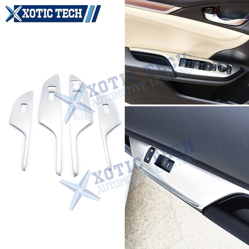 Stainless Window Door Lift Lock Overlay Frame Cover for Honda Civic (2016–2021)