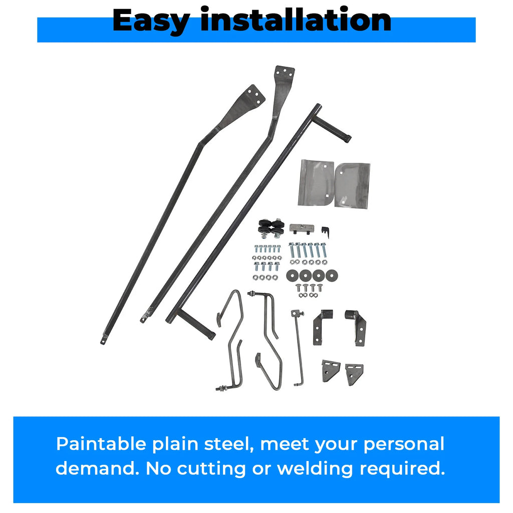 Hood Flip Tilt Combo Kit for Ford F100 (1953–1956) - Stainless Steel Rubber