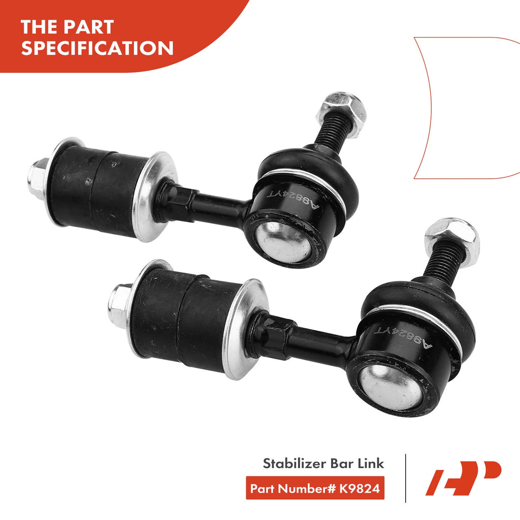 Set of 6 Front Sway Bar Links & Tie Rod Ends for Nissan Altima (1998–2001)