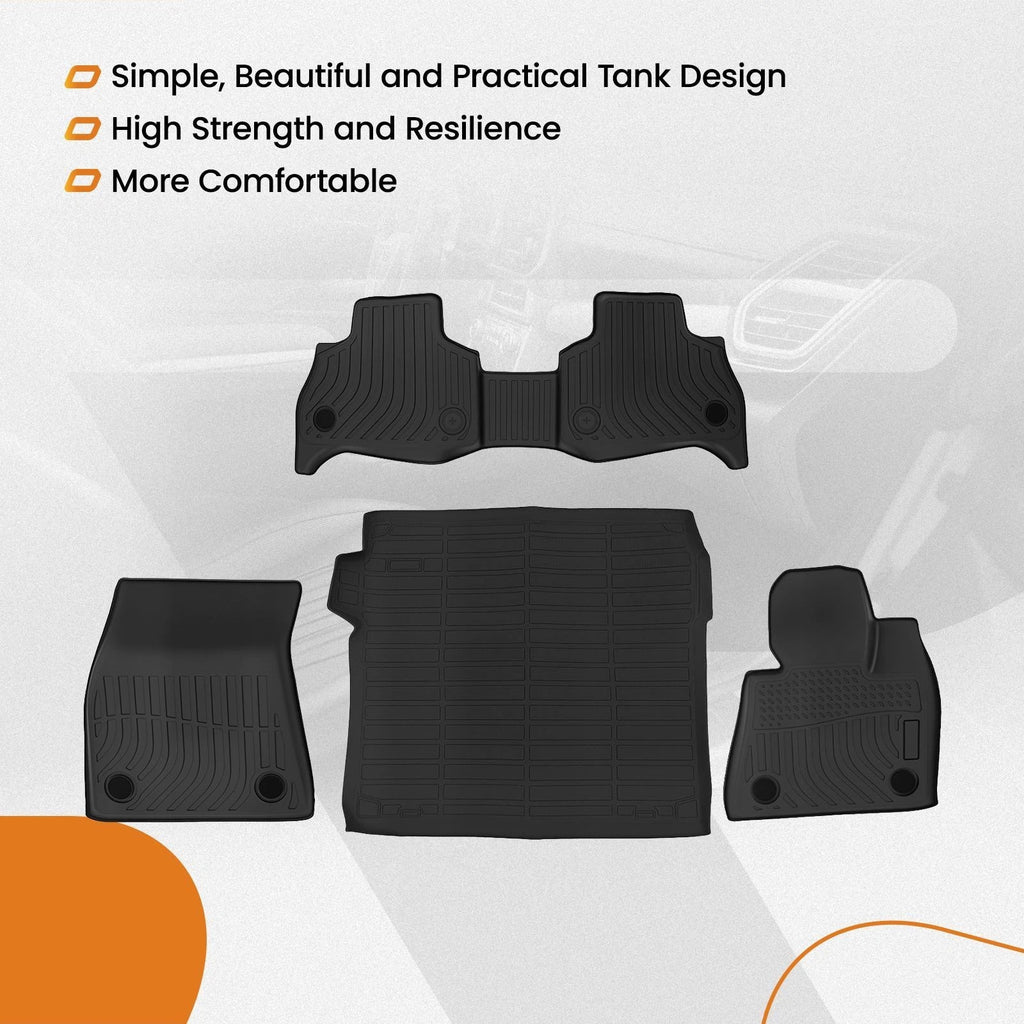 Anti-Slip TPE Floor Mats for BMW X5 (2019–2025) Black Waterproof