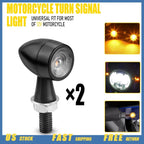 LED Bullet Turn Signals for Mini Motorcycle (Amber, Black)