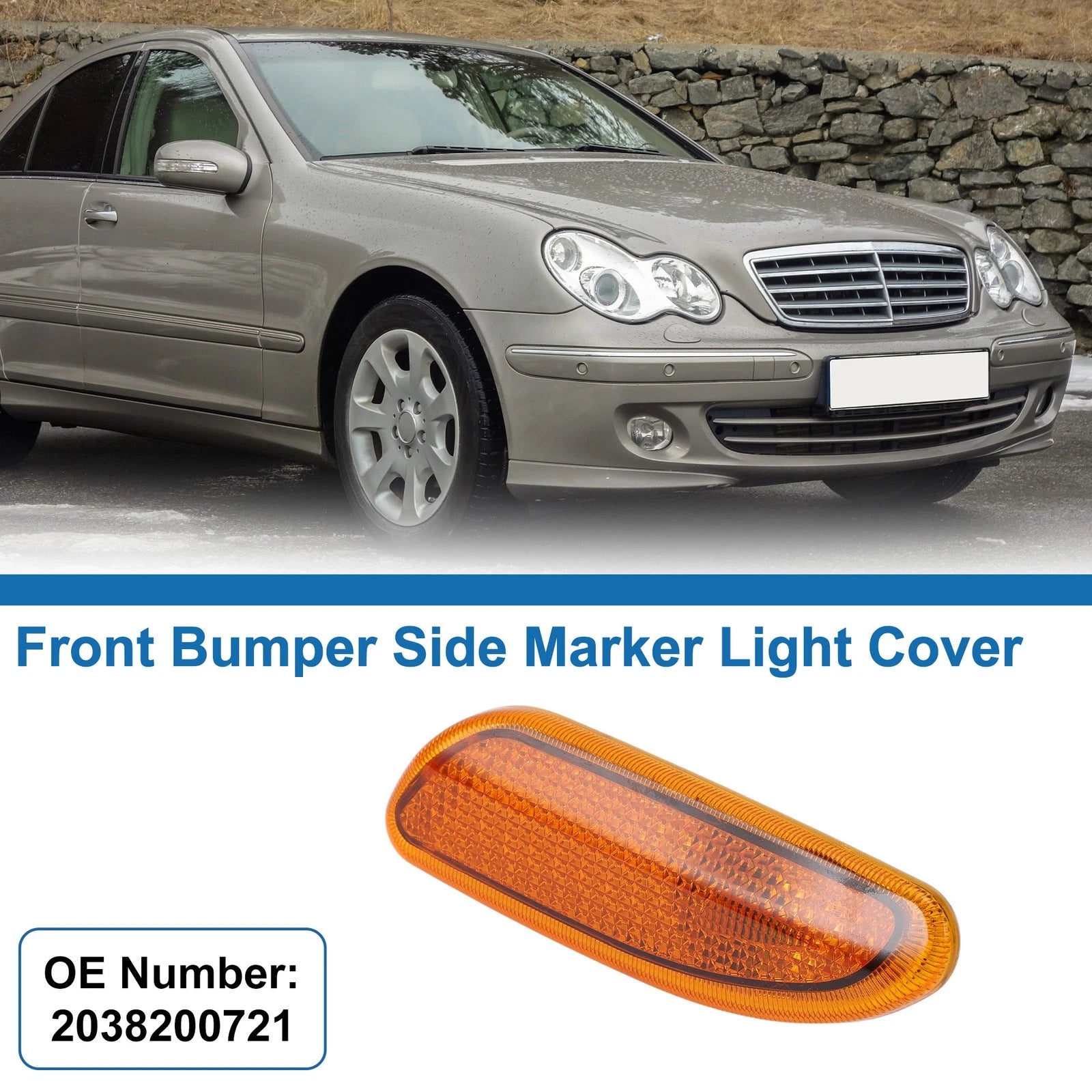 1 Pc Left Front Bumper Side Marker Light Cover for Mercedes-Benz (2003–2009)