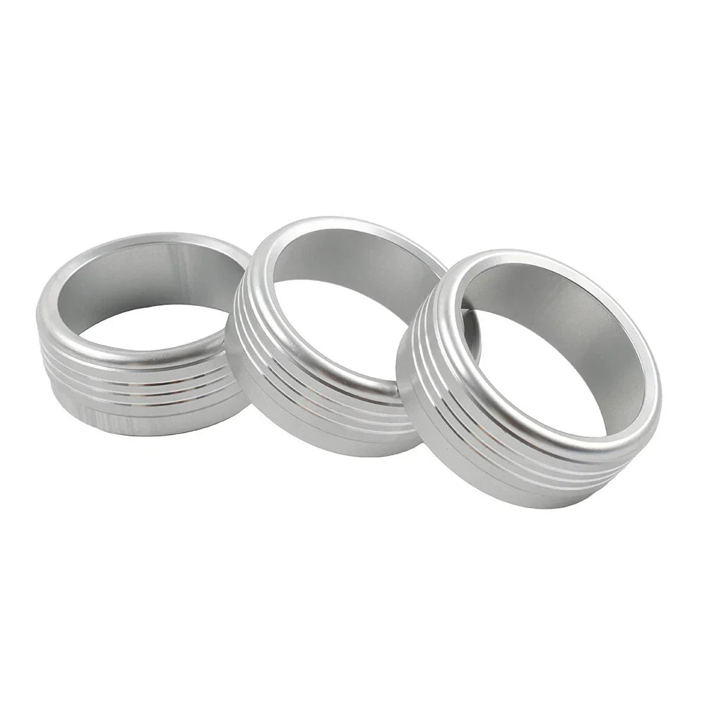 Silver AC Climate Control Knob Ring Covers for Subaru Forester XV Crosstrek WRX (2014-2021)