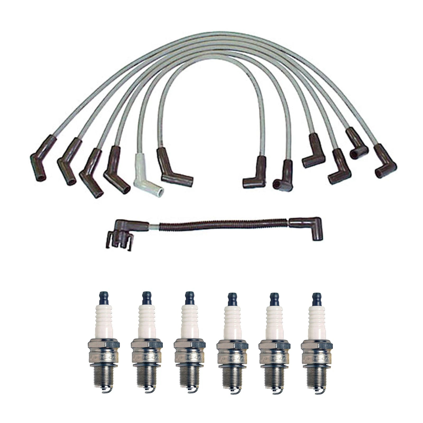 Denso 8mm Wire Set & 6 Iridium Spark Plugs Kit for Mazda B3000 (1994–2006)