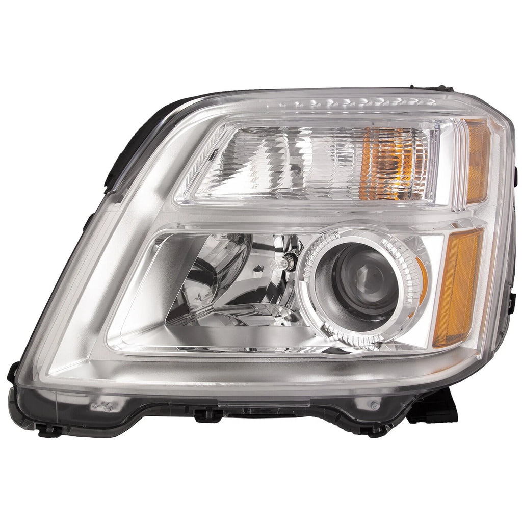 Halogen Headlight Chrome Left Driver Side for GMC Terrain (2010–2015)