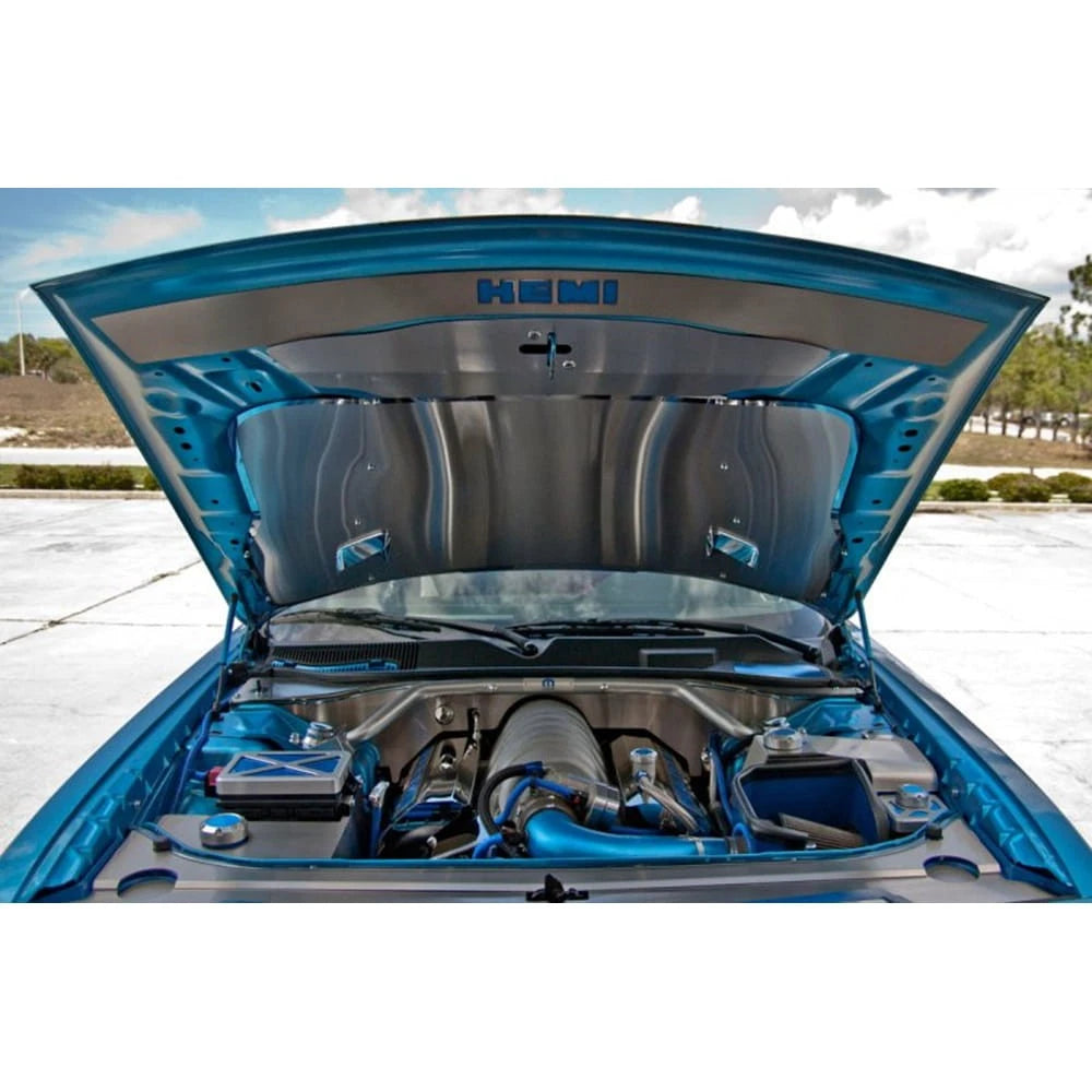 Brushed Stainless Firewall Cover with Chrome Cap for Dodge Challenger (2008–2011)