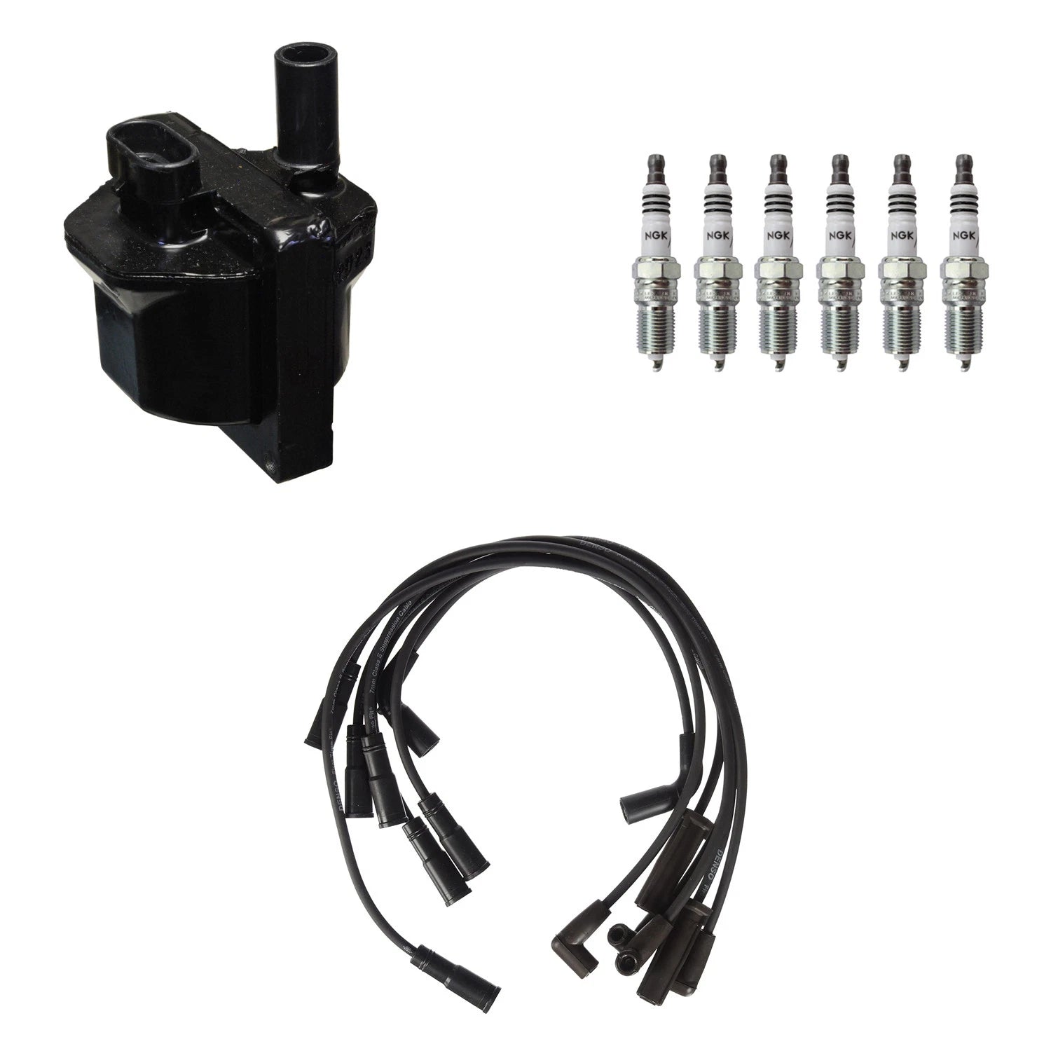 Set of 6 Denso Ignition Coil Wires & NGK Iridium Spark Plugs for Express 1500 (1996–2020)