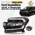 Full LED Headlight for Ford Expedition (2022–2024) - Left Side, Black Trim