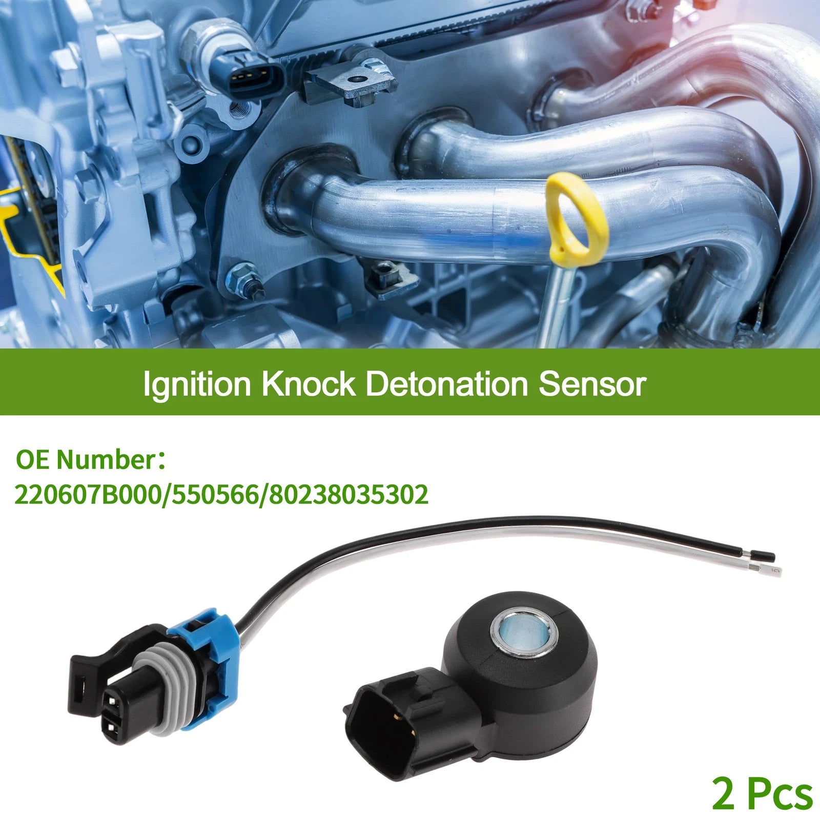 Set of 2 Ignition Knock Detonation Sensors for Nissan Frontier (1999–2004)