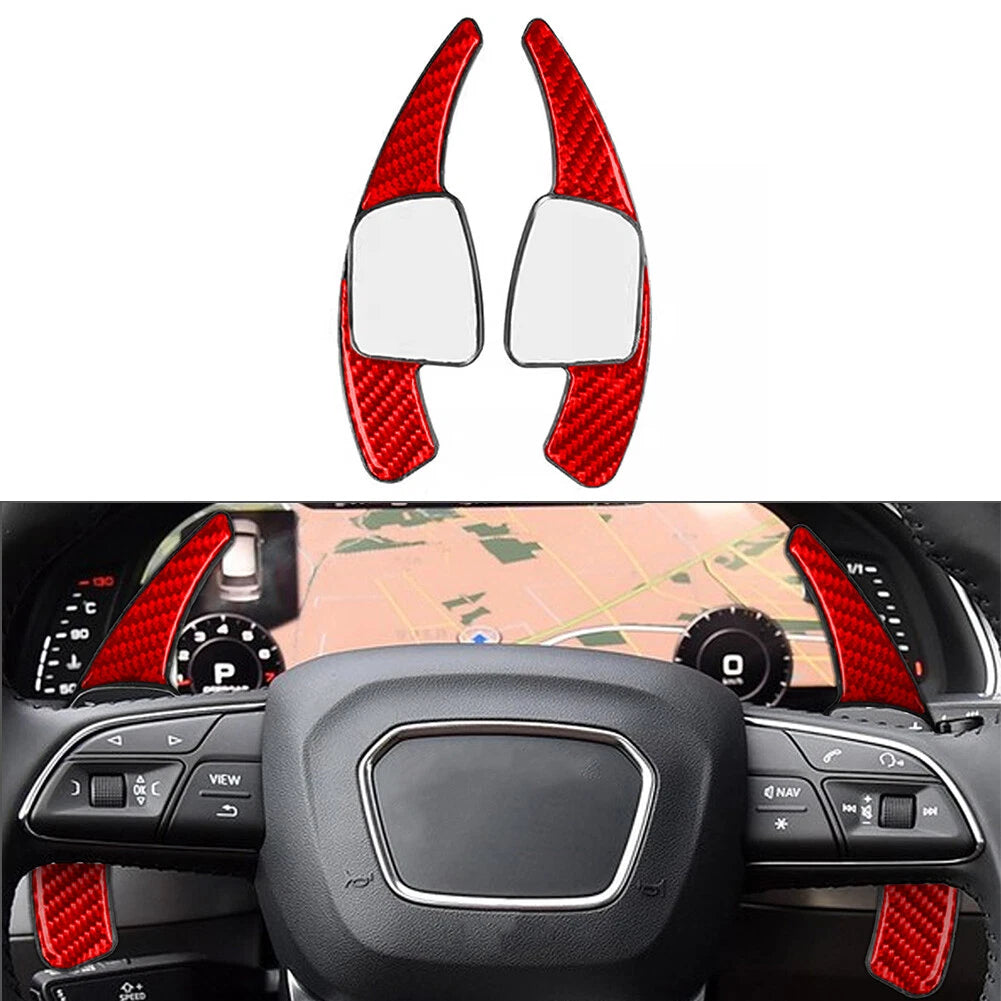 Steering Wheel Shift Paddle Extensions for Audi A3 A4 A5 Q3 Q5 Q7 Q8 SQ5 TT (2010–2023) - Red