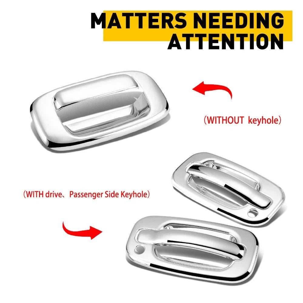 Chrome Door Handle Tailgate Cover Trim for Chevrolet GMC 1500 2500 3500