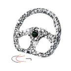 14" Universal D Shape Drift Racing Steering Wheel with Horn Button