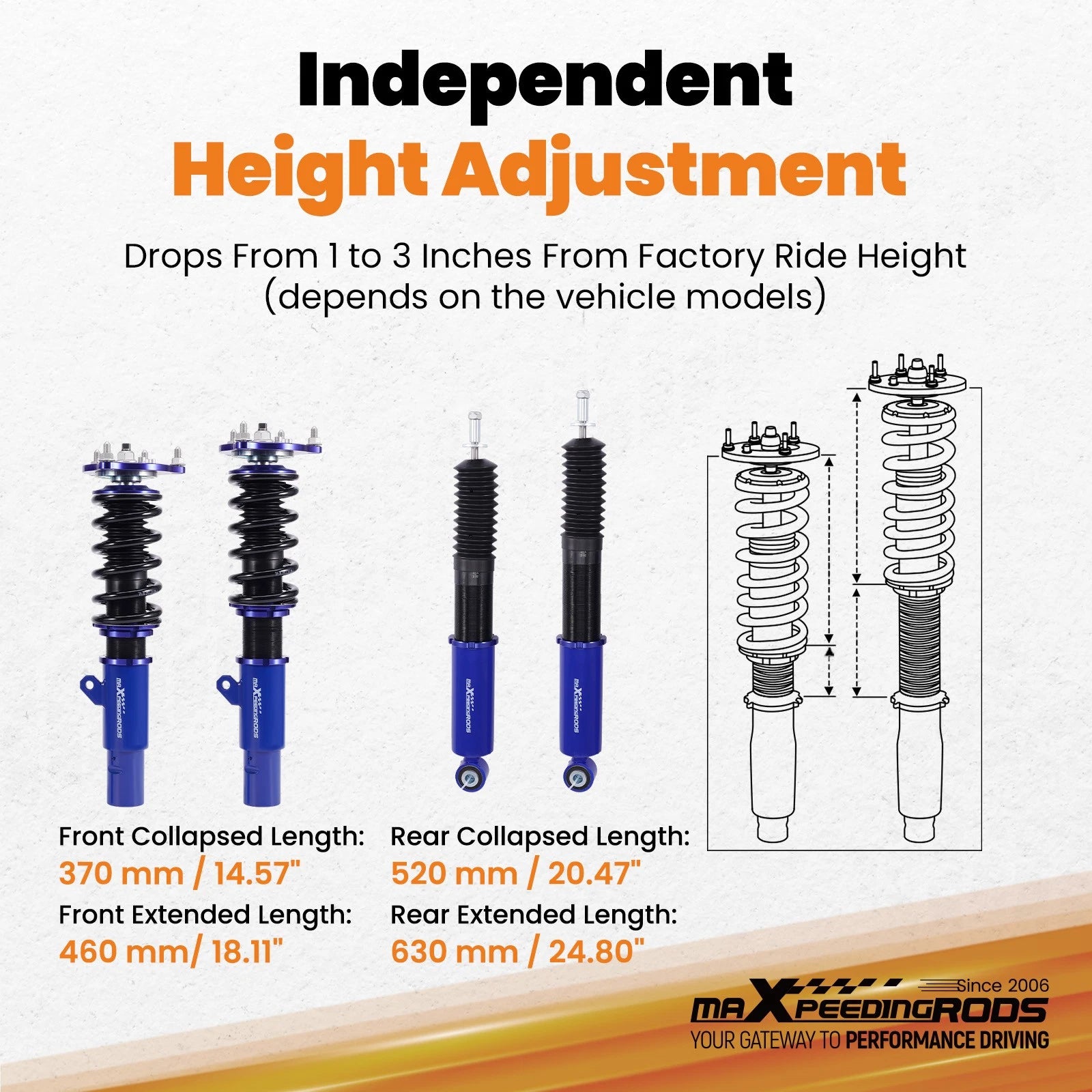 Adjustable Coilovers for Honda Civic Coupe/Sedan (2016–2021)