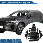 19 Pcs Non-Slip Mat for Ford Ranger (2023–2025) PVC Black