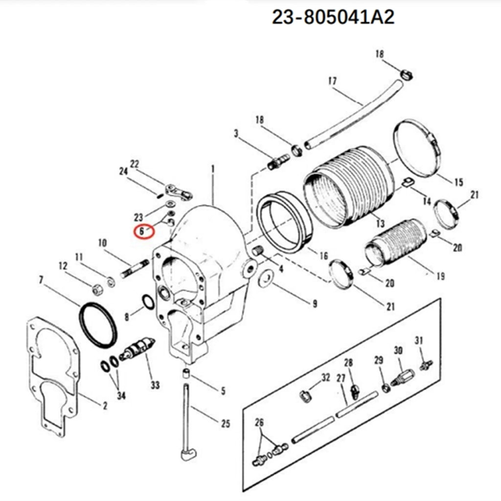 Bushing and Seal Kit for Mercruiser Alpha One Gen I (23-805041A2, 18-2622, 87561)