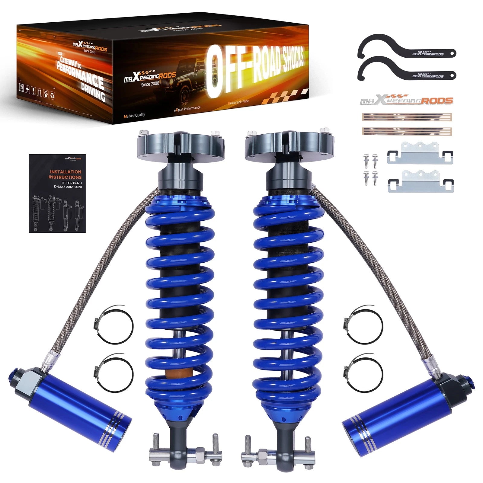 2X Dual-Mode Reservoir 3" Lift Front Shocks for Chevrolet Tahoe (2007–2015)