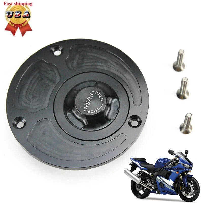 CNC Keyless Gas Fuel Tank Cap Cover for Yamaha FZ1 FZ6 YZF600 R1 R6 (2001–2023)