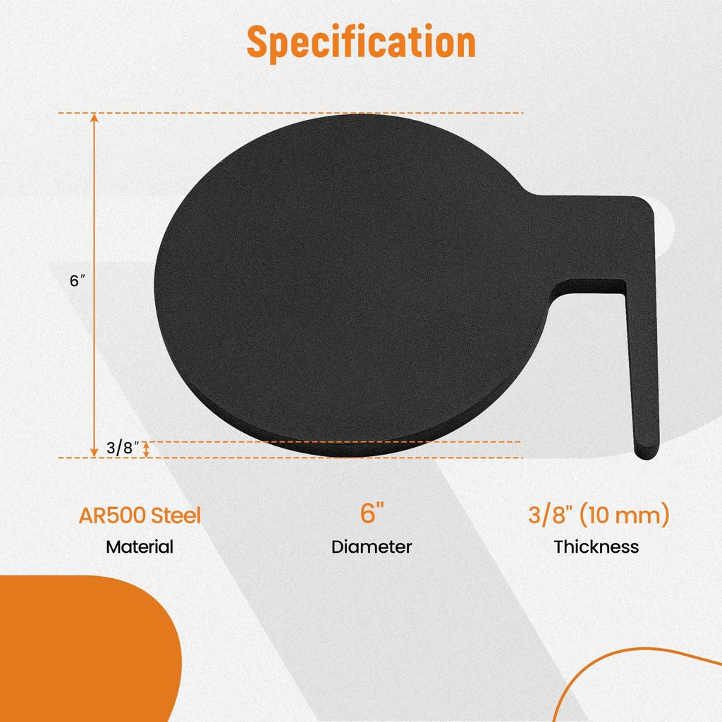 Set of 6 AR500 Steel Shooting Targets for Dueling Tree
