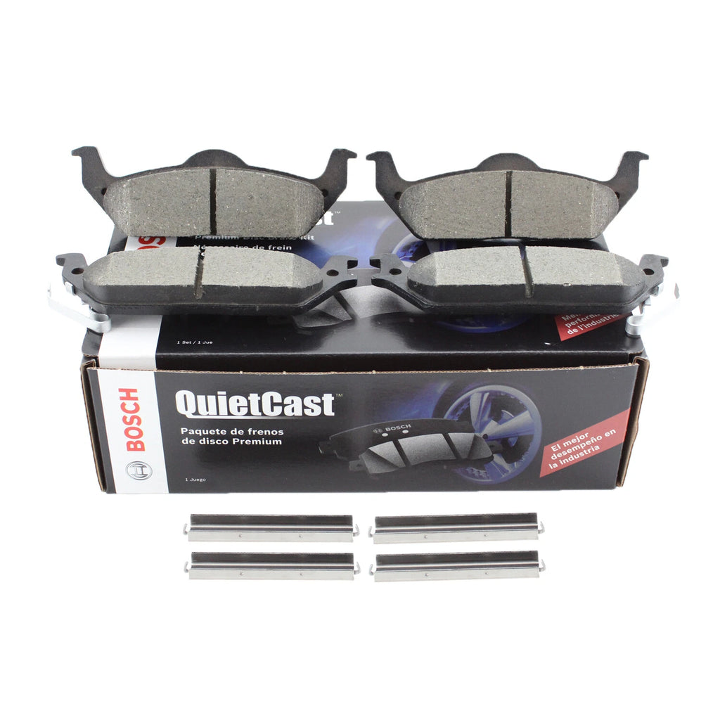 Set of 4 Bosch QuietCast Rear Ceramic Slotted Brake Pads for Ford F-150 (2004–2020)