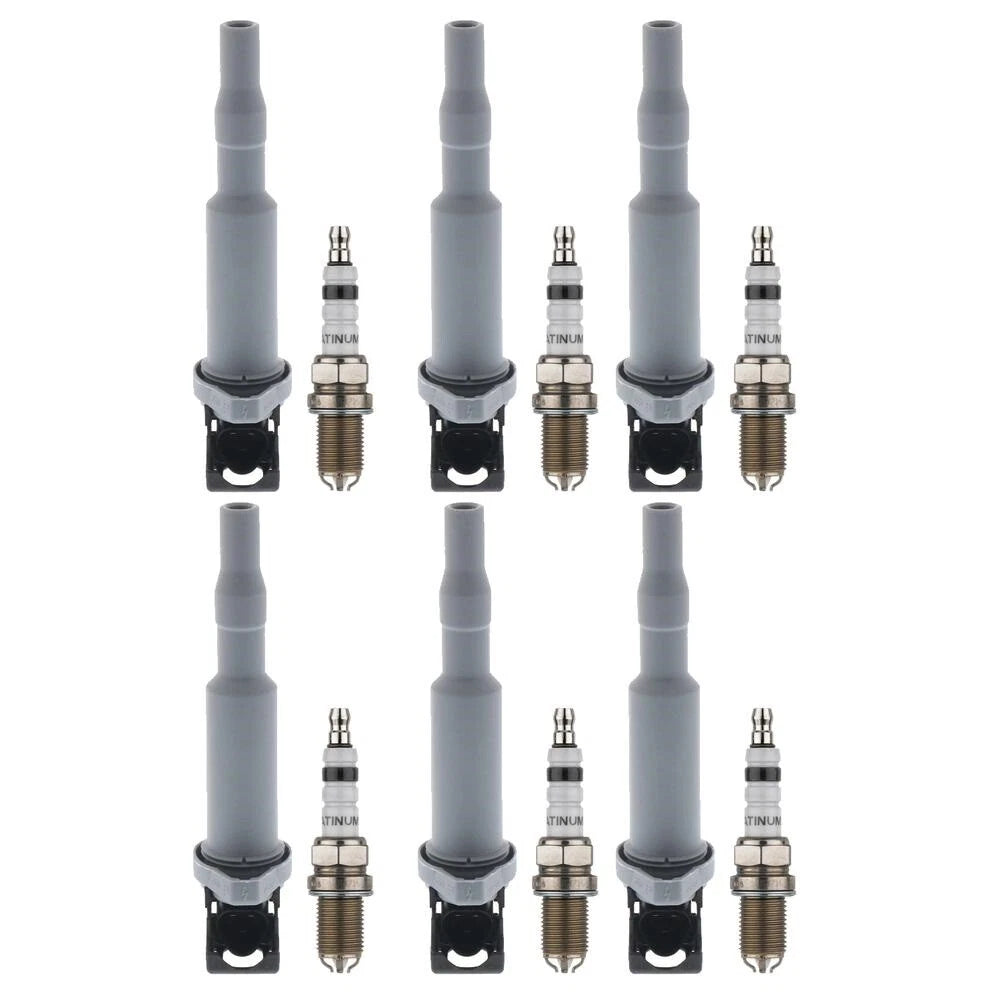 Set of 6 Ignition Coils & 6 Platinum Spark Plugs for BMW L6