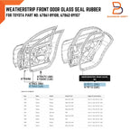 Front Door Seal Weatherstrip for Toyota Hilux Ute MK3 4Runner (88-96)