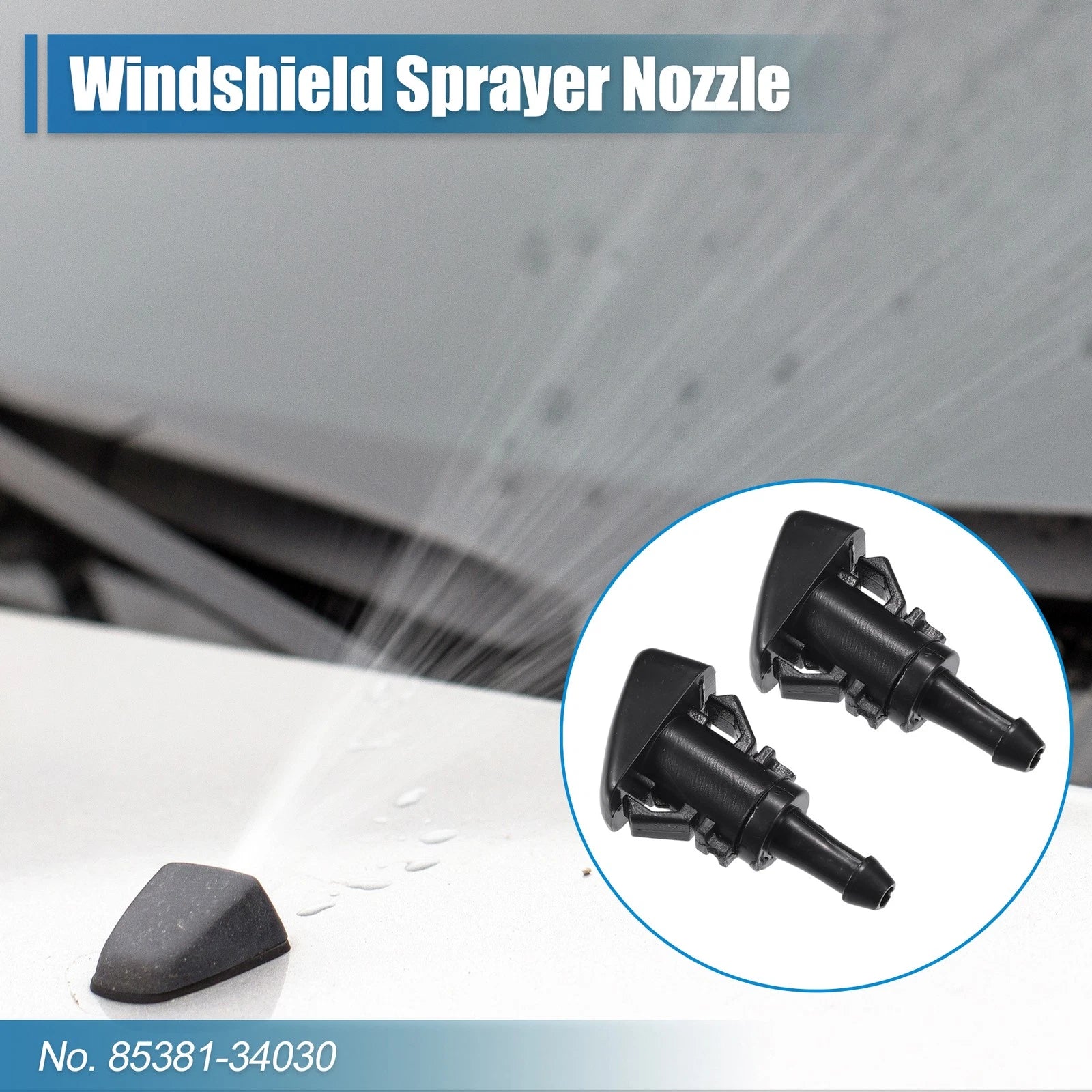 Set of 2 Windshield Washer Nozzles No.8538134030 for Toyota 