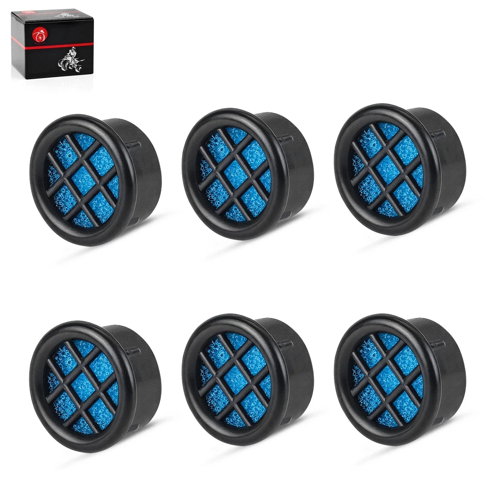 6x High Flow 1\ Air Box Filter Vents for ATV/UTV/Motorcycle Air Filter Cap