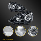 Headlight Assembly for Acura RSX (2002–2004) Black Housing Pair
