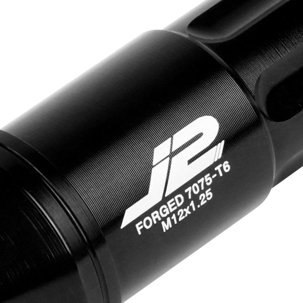 20 Pcs J2 7075 Forged Aluminum M12x1.25 Spline Drive Lug Nut Set - Black