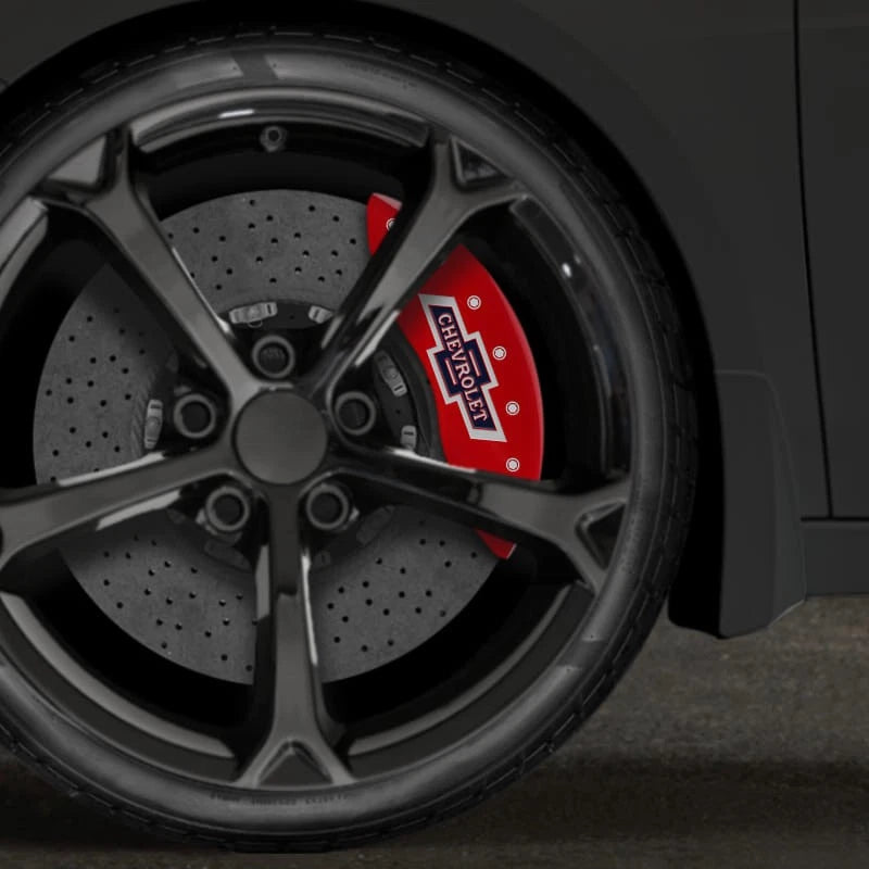 Red Caliper Covers Set of 4 '100 Anniversary logo' for 2015-2020 Chevy Tahoe