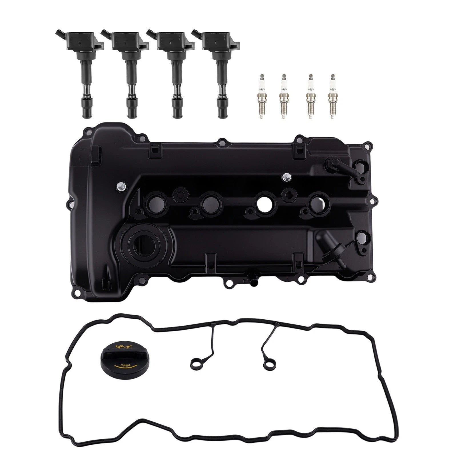4X Engine Valve Cover & Ignition Coils Kit for Kia Forte (2017–2018) 27300-2E601