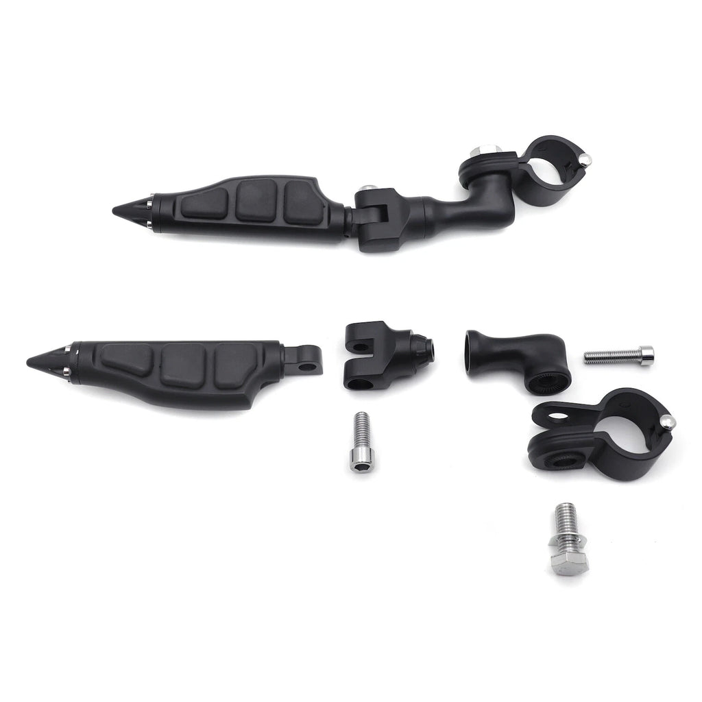 3" Stiletto Spike Foot Pegs for Harley Honda Yamaha (1.25" Engine Guard)