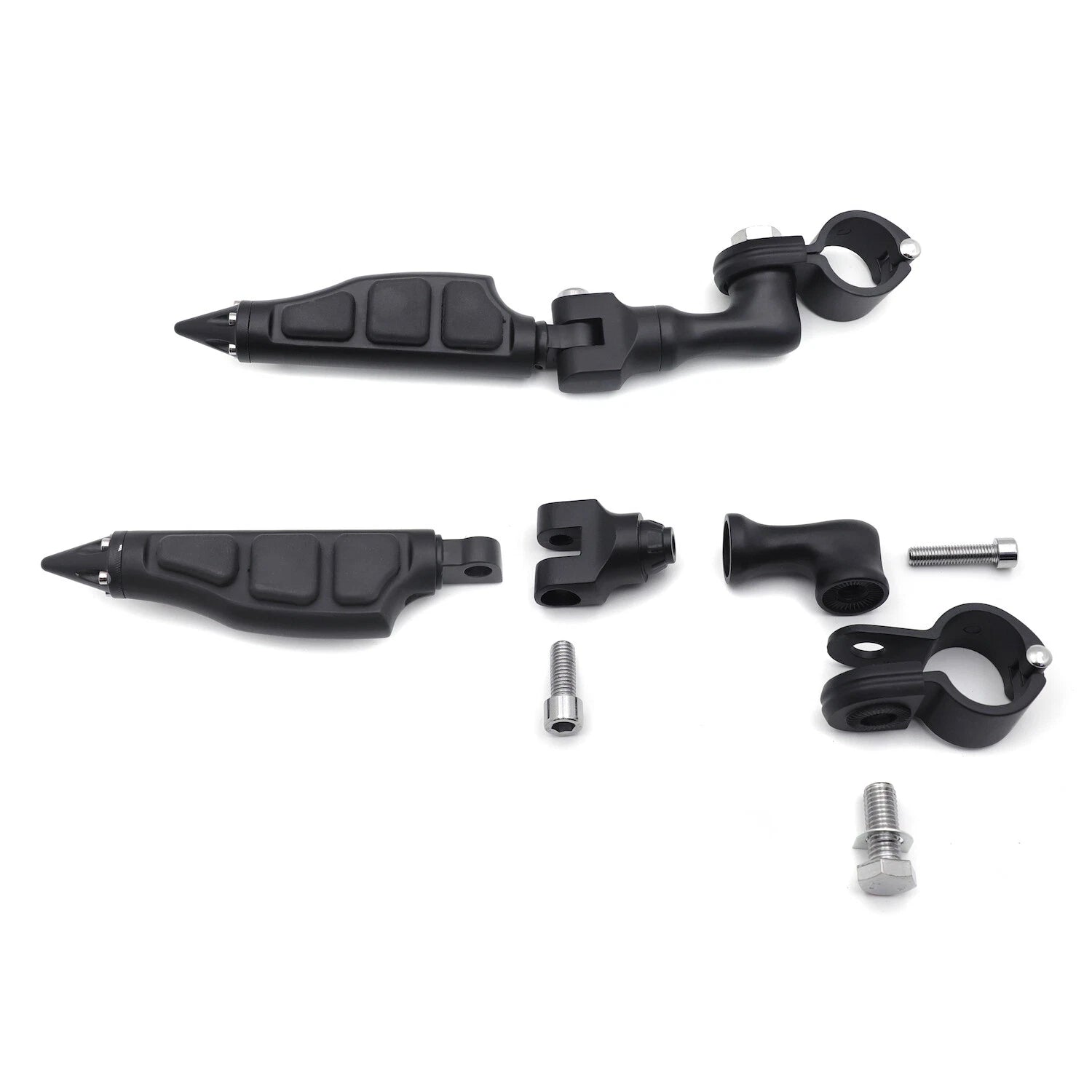 3" Stiletto Spike Foot Pegs for Harley Honda Yamaha (1.25" Engine Guard)
