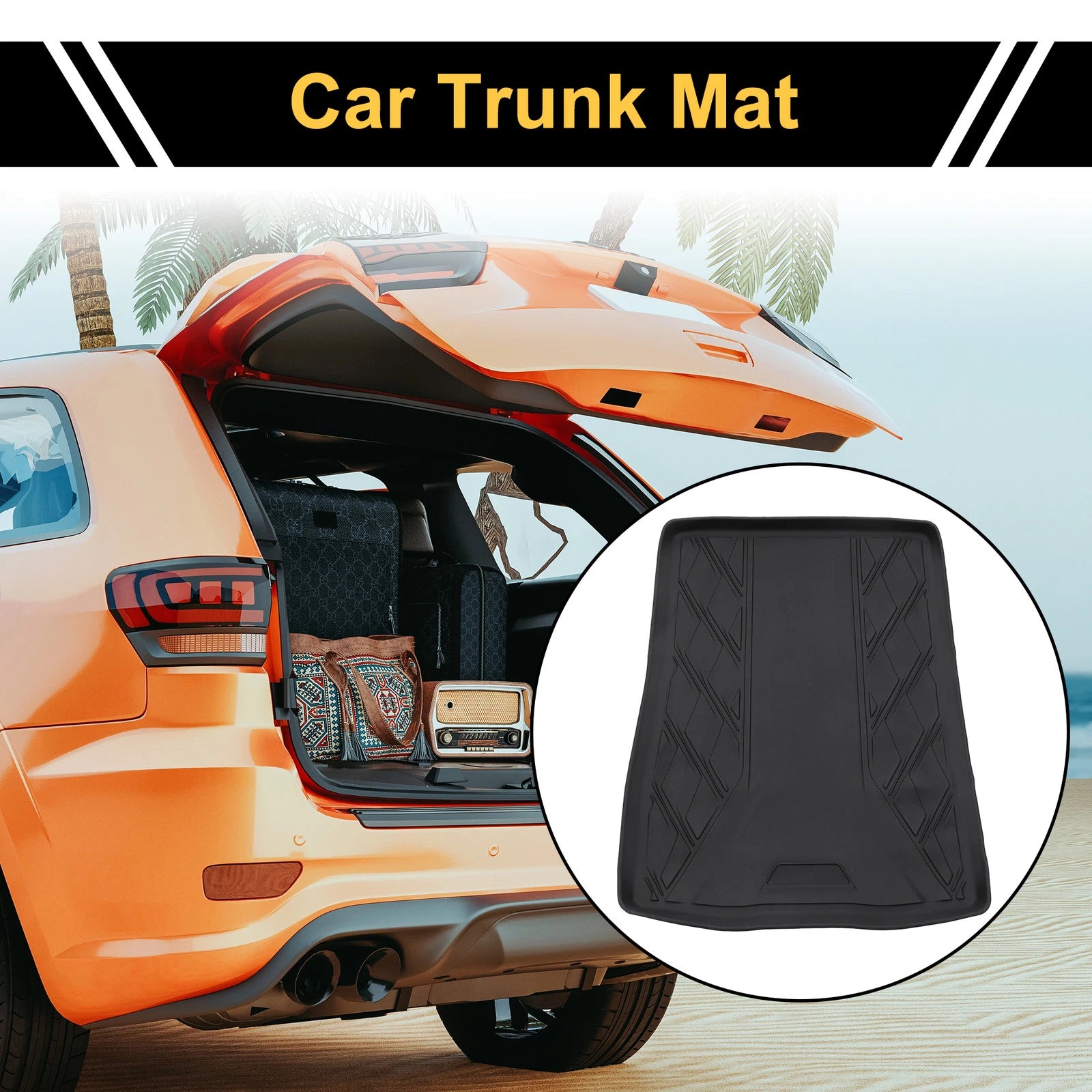Cargo Liner Rear Trunk Mat for BMW 7 Series 740i (2016–2022) Diamond Pattern