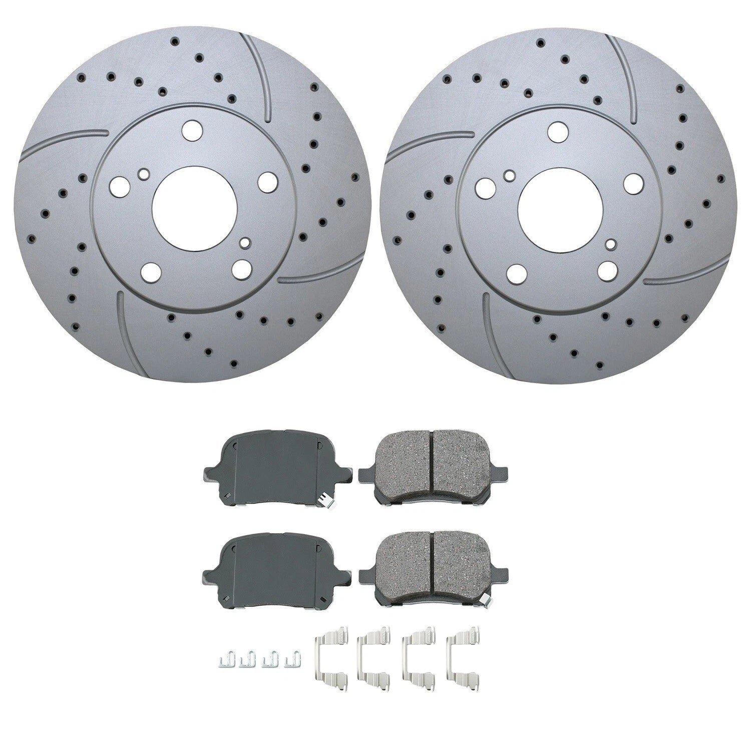 Front Brake Kit 275mm Drilled Rotors & Akebono Ceramic Pads for ES300, Camry, Solara (1992–2006)