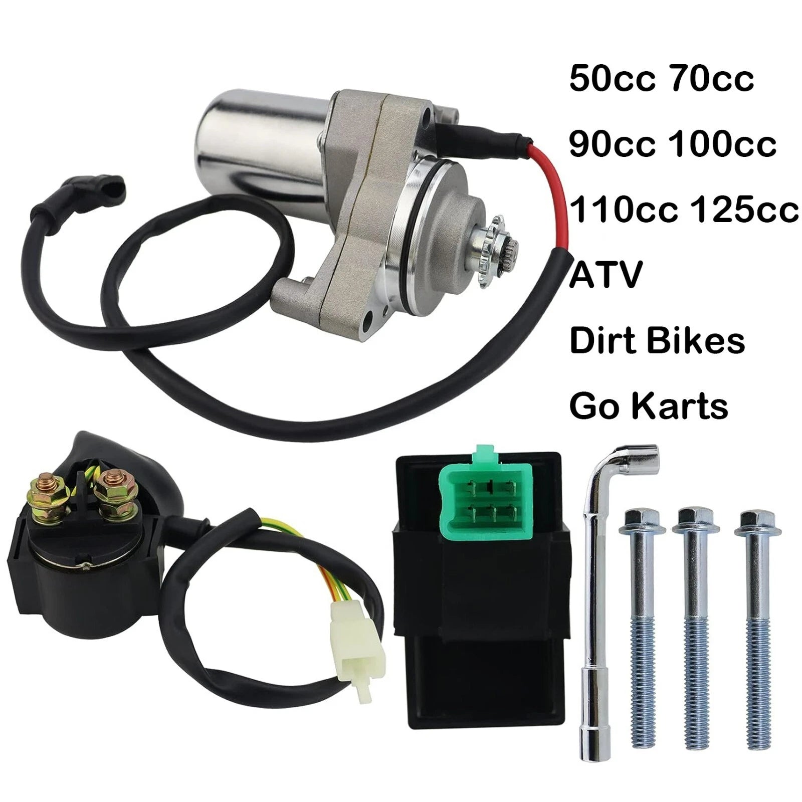 Starter for 50cc 70cc 90cc 100cc 110cc 125cc Dirt Bikes Go Karts (W/Relay & CDI)