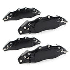 Set of 4 Brake Disc Caliper Covers for Universal Fit 10.5" Black Metal
