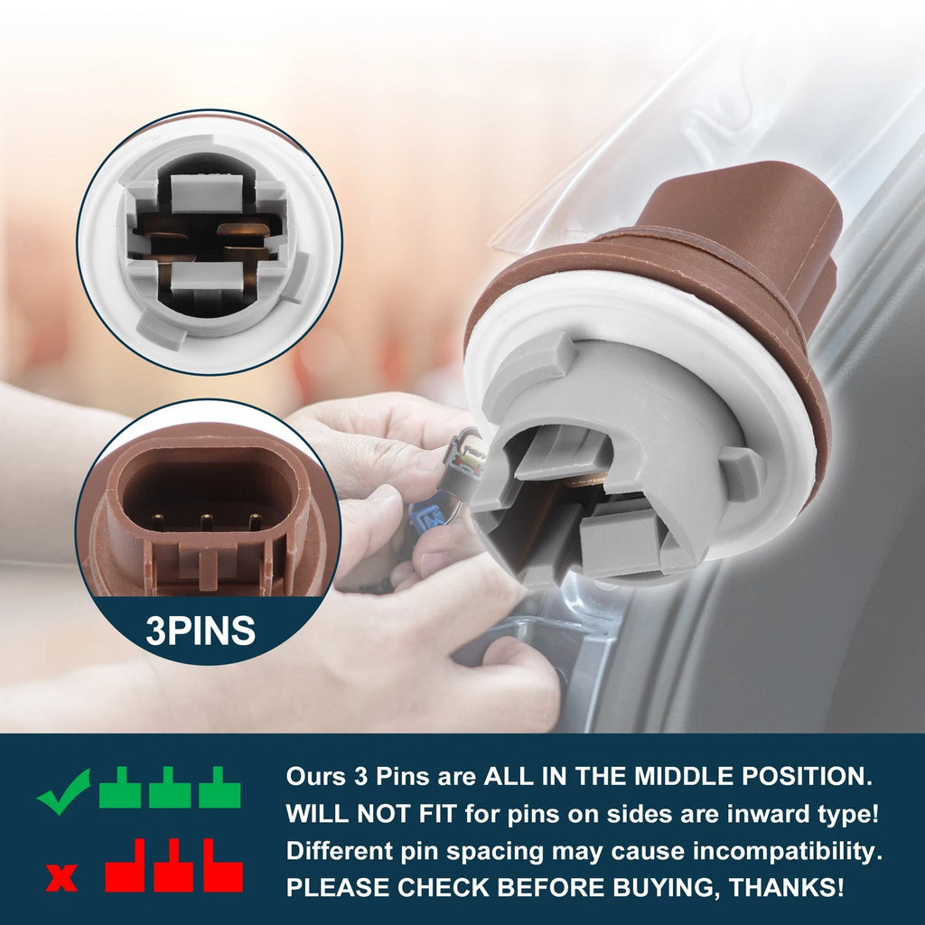2X Park and Turn Signal Light Socket 68030801AA for Dodge Grand Caravan (2011–2020)