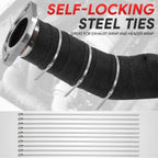 2" Wide Black Fiberglass Exhaust Header Wrap for Universal (30ft)