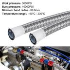 6AN PTFE 3/8" Fitting Stainless Braided Oil Fuel Hose Line Kit (2014–2019)