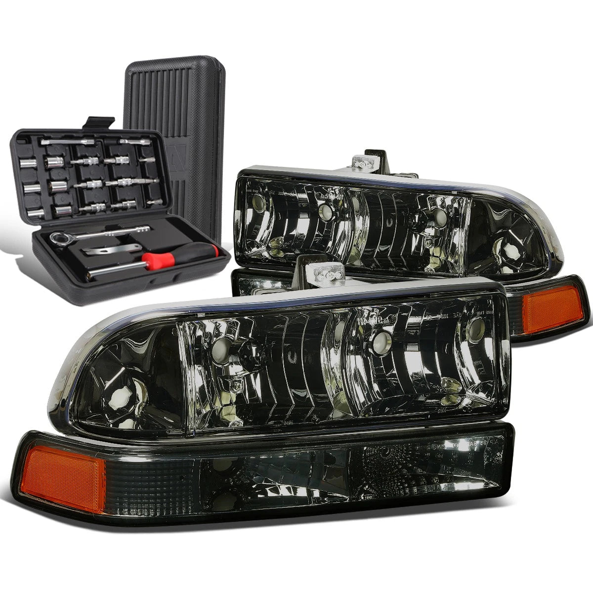 Smoked Amber Headlight Bumper Lamps for C10 Pickup Blazer (1998–2004)