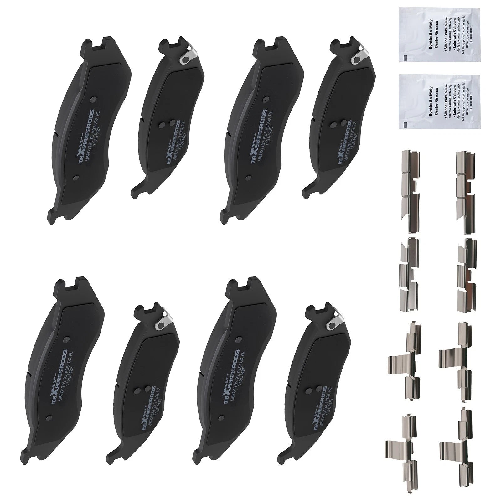Front & Rear Brake Pads Kit for Dodge Ram 1500 (2002–2005) D966 D898 P-966