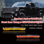 Smoked LED Front Rear Side Marker Lights for GMC Sierra 2500HD 3500HD (2020–2024)