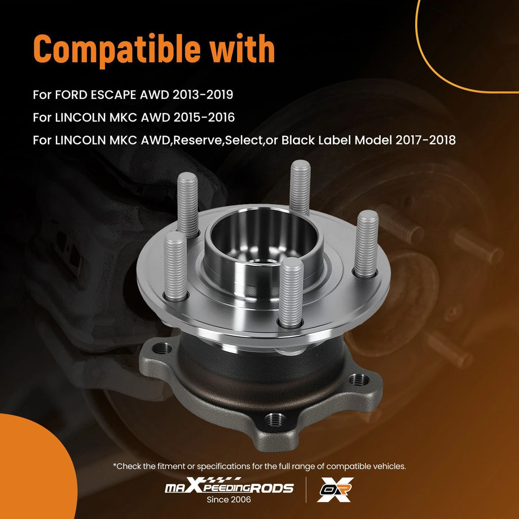 2X Rear Wheel Hub Bearing Assembly for Ford Escape AWD (2013–2019) 512500