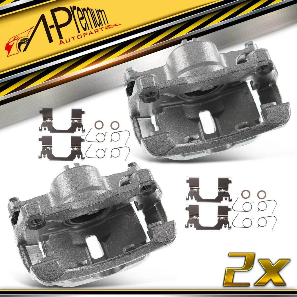 Pair Front Disc Brake Calipers with Bracket for Nissan Rogue (2014–2018)